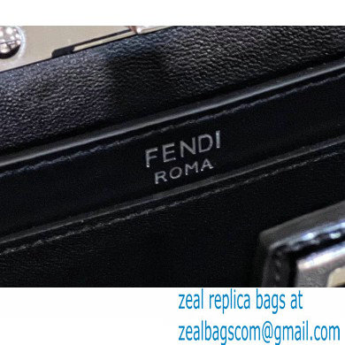 Fendi leather Peekaboo Cut Petite bag Black 2023