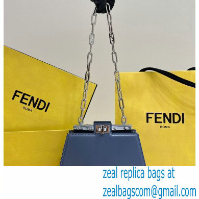 Fendi leather Peekaboo Cut Petite bag Blue 2023