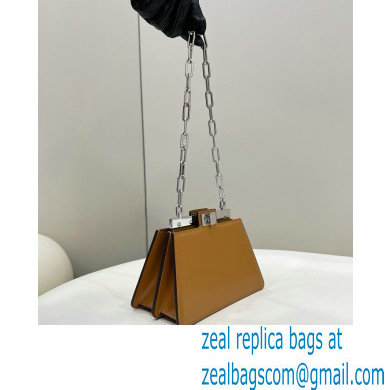 Fendi leather Peekaboo Cut Petite bag Brown 2023