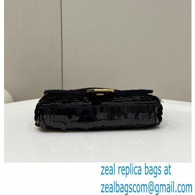 Fendi sequin and leather Iconic Baguette 1997 medium bag Black 2023