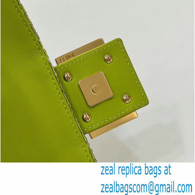 Fendi sequin and leather Iconic Baguette medium bag Green 2023