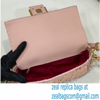 Fendi sequin and leather Iconic Baguette medium bag Pink 2023