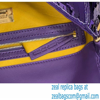 Fendi sequin and leather Iconic Baguette medium bag Purple 2023