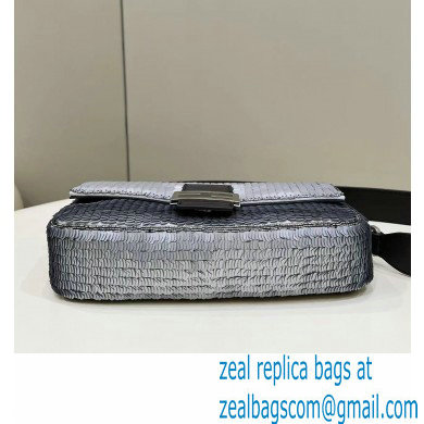 Fendi sequin and leather Iconic Baguette medium bag Silver 2023