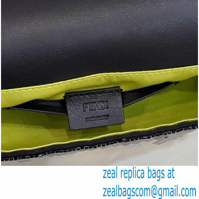 Fendi sequin and leather Iconic Baguette mini bag Black 2023 - Click Image to Close