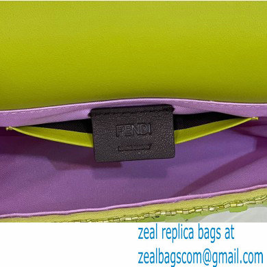 Fendi sequin and leather Iconic Baguette mini bag Green 2023