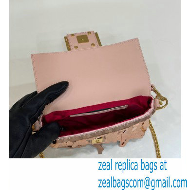 Fendi sequin and leather Iconic Baguette mini bag Pink 2023 - Click Image to Close