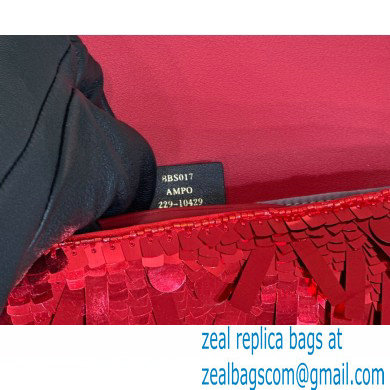 Fendi sequin and leather Iconic Baguette mini bag Red 2023 - Click Image to Close