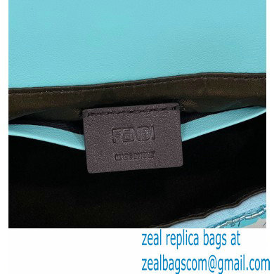 Fendi sequin and leather Iconic Baguette mini bag Turquoise Blue 2023