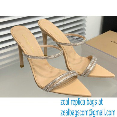 Gianvito Rossi Heel 10.5cm CANNES Sandals Beige with crystals 2023