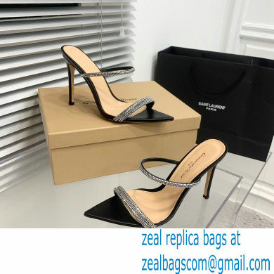 Gianvito Rossi Heel 10.5cm CANNES Sandals Black with crystals 2023