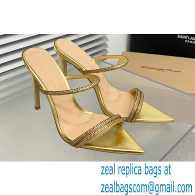 Gianvito Rossi Heel 10.5cm CANNES Sandals Gold with crystals 2023