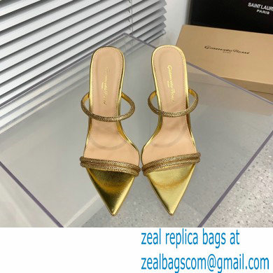 Gianvito Rossi Heel 10.5cm CANNES Sandals Gold with crystals 2023