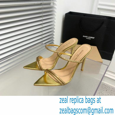 Gianvito Rossi Heel 10.5cm CANNES Sandals Gold with crystals 2023