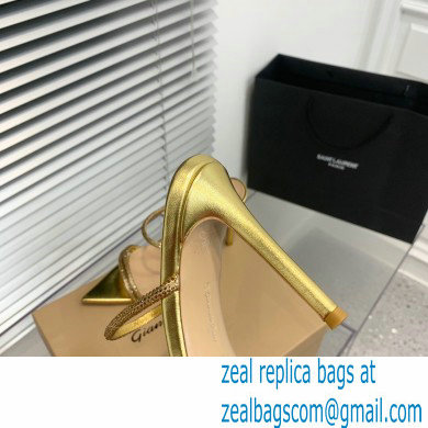 Gianvito Rossi Heel 10.5cm CANNES Sandals Gold with crystals 2023