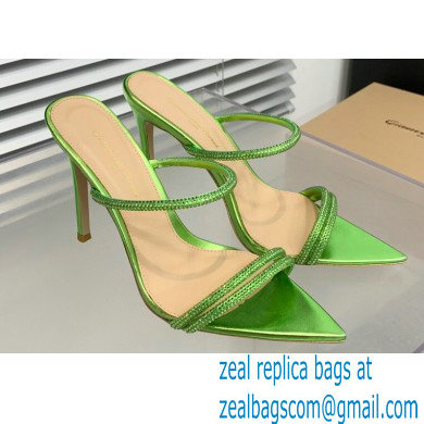 Gianvito Rossi Heel 10.5cm CANNES Sandals Green with crystals 2023