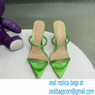 Gianvito Rossi Heel 10.5cm CANNES Sandals Green with crystals 2023