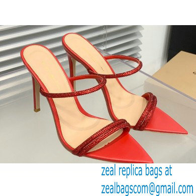 Gianvito Rossi Heel 10.5cm CANNES Sandals Red with crystals 2023