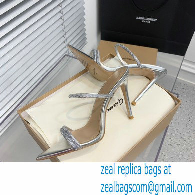 Gianvito Rossi Heel 10.5cm CANNES Sandals Silver with crystals 2023