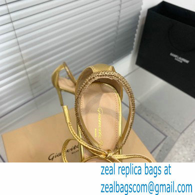 Gianvito Rossi Heel 10.5cm MONTECARLO Sandals Gold with crystals 2023