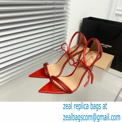 Gianvito Rossi Heel 10.5cm MONTECARLO Sandals Red with crystals 2023