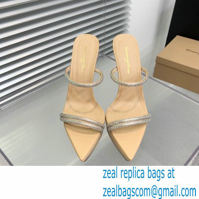 Gianvito Rossi Heel 13cm Platform 3.5cm CANNES Sandals Beige with crystals 2023 - Click Image to Close