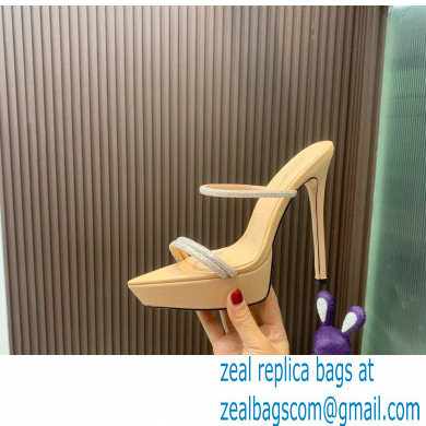 Gianvito Rossi Heel 13cm Platform 3.5cm CANNES Sandals Beige with crystals 2023 - Click Image to Close