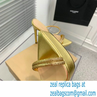 Gianvito Rossi Heel 13cm Platform 3.5cm CANNES Sandals Gold with crystals 2023