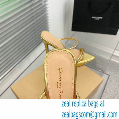 Gianvito Rossi Heel 13cm Platform 3.5cm CANNES Sandals Gold with crystals 2023