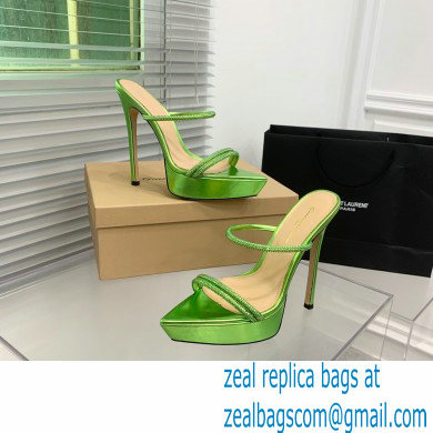 Gianvito Rossi Heel 13cm Platform 3.5cm CANNES Sandals Green with crystals 2023 - Click Image to Close