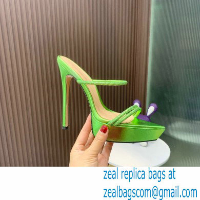 Gianvito Rossi Heel 13cm Platform 3.5cm CANNES Sandals Green with crystals 2023