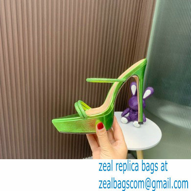 Gianvito Rossi Heel 13cm Platform 3.5cm CANNES Sandals Green with crystals 2023
