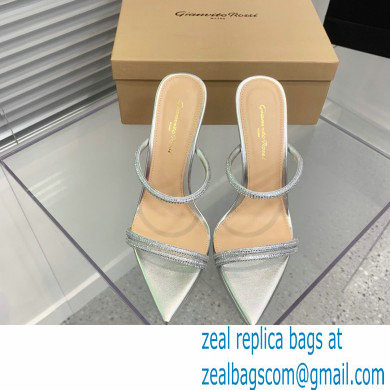 Gianvito Rossi Heel 13cm Platform 3.5cm CANNES Sandals Silver with crystals 2023