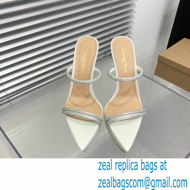 Gianvito Rossi Heel 13cm Platform 3.5cm CANNES Sandals White with crystals 2023