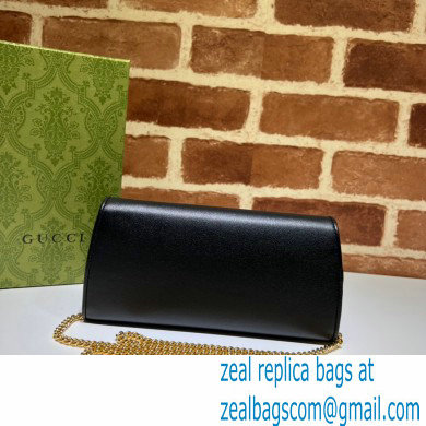 Gucci Blondie continental chain wallet 725215 in Leather Black 2023