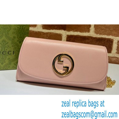 Gucci Blondie continental chain wallet 725215 in Leather Light Pink 2023