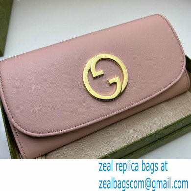 Gucci Blondie continental chain wallet 725215 in Leather Light Pink 2023
