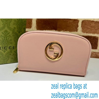 Gucci Blondie zip around wallet 725216 in Leather Light Pink 2023