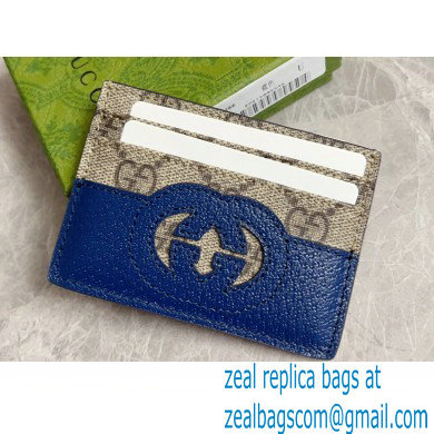 Gucci Card case with cut-out Interlocking G 701425 Blue 2023