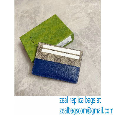 Gucci Card case with cut-out Interlocking G 701425 Blue 2023