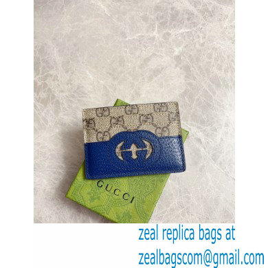 Gucci Card case with cut-out Interlocking G 701425 Blue 2023