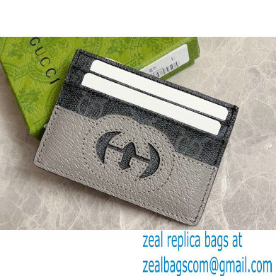 Gucci Card case with cut-out Interlocking G 701425 Gray 2023