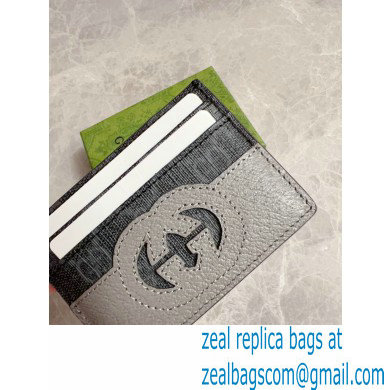 Gucci Card case with cut-out Interlocking G 701425 Gray 2023