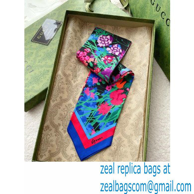Gucci Flora print silk neck bow Scarf 10x86cm 10 2023
