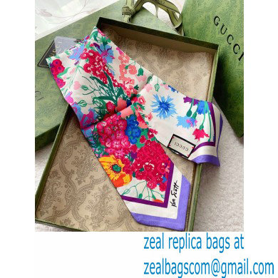 Gucci Flora print silk neck bow Scarf 10x86cm 11 2023