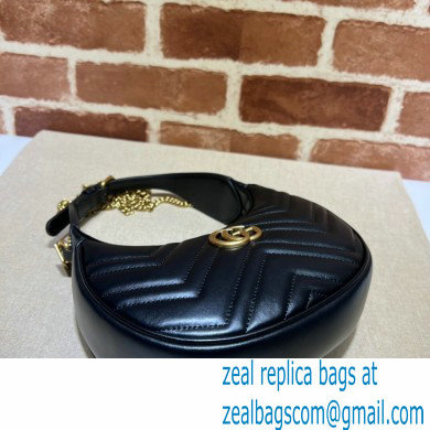 Gucci GG Marmont half-moon-shaped mini bag 699514 Black 2022