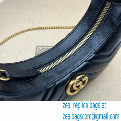 Gucci GG Marmont half-moon-shaped mini bag 699514 Black 2022