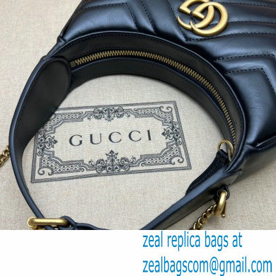 Gucci GG Marmont half-moon-shaped mini bag 699514 Black 2022