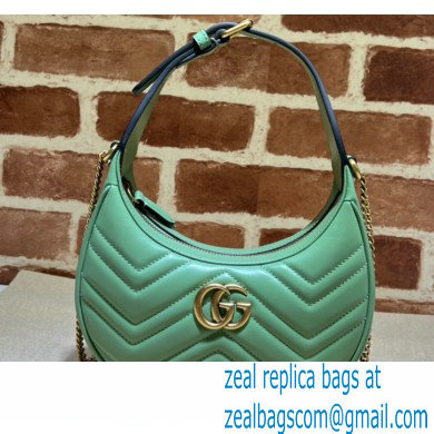 Gucci GG Marmont half-moon-shaped mini bag 699514 Green 2023