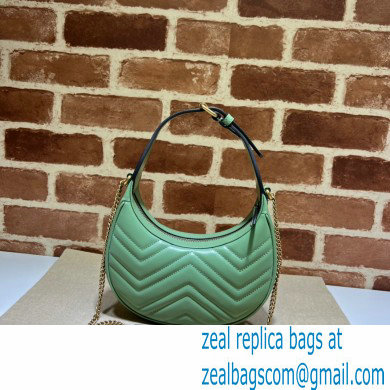 Gucci GG Marmont half-moon-shaped mini bag 699514 Green 2023